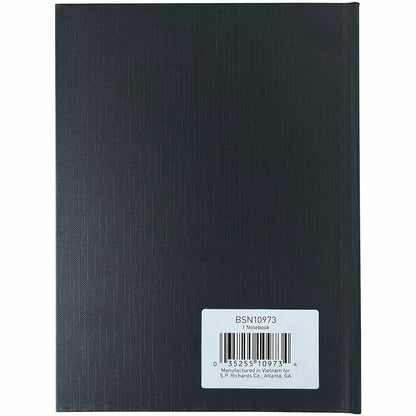 Business Source Hardbound Ruled Linen Journals, Hard Bound, Ruled Margin, Black Cover, 12/Carton (BSN10973CT)