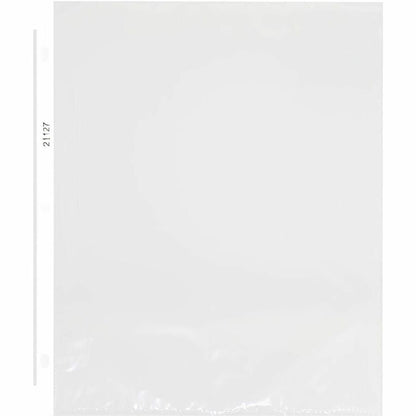 Business Source Nonglare Top-Loading Sheet Protectors, Sheet Capacity, For Letter 8 1/2" x 11" Sheet, 3 x Holes, 200/Box (BSN21127)