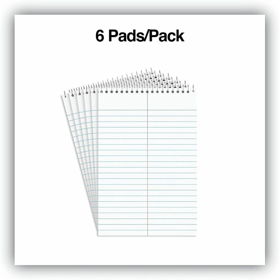 Business Source Green Tint Steno Notebook, 1 Subject, 6" x 9" Sheet Size, Red Cover, 6/Pack (BSN96920)