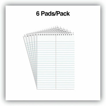 Business Source Green Tint Steno Notebook, 1 Subject, 6" x 9" Sheet Size, Red Cover, 6/Pack (BSN96920)