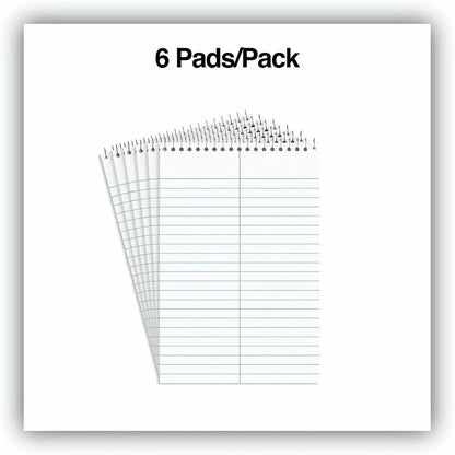Business Source Green Tint Steno Notebook, 1 Subject, 6" x 9" Sheet Size, Red Cover, 6/Pack (BSN96920)
