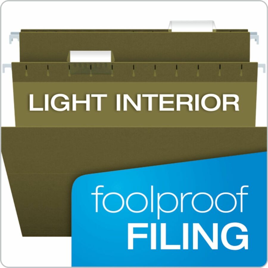 Business Source 1/5 Tab Cut Legal Hanging Folder, 8 1/2" x 14", 11 pt., Green, 50/Carton (BSN34111)