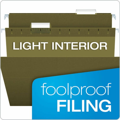 Business Source 1/5 Tab Cut Legal Hanging Folder, 8 1/2" x 14", 11 pt., Green, 50/Carton (BSN34111)