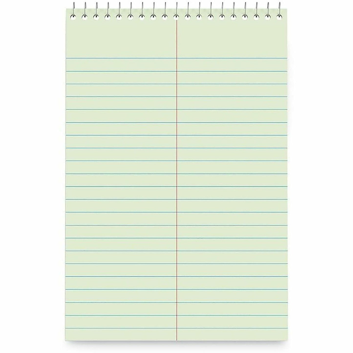 Business Source Green Tint Steno Notebook, 1 Subject, 6" x 9" Sheet Size, Green Cover, 6/Pack (BSN26743)