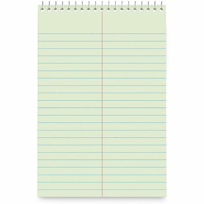 Business Source Green Tint Steno Notebook, 1 Subject, 6" x 9" Sheet Size, Green Cover, 6/Pack (BSN26743)