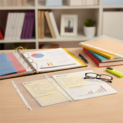 Business Source Nonglare Top-Loading Sheet Protectors, Sheet Capacity, For Letter 8 1/2" x 11" Sheet, 3 x Holes, 200/Box, 5 Boxes/Carton (BSN21127CT)