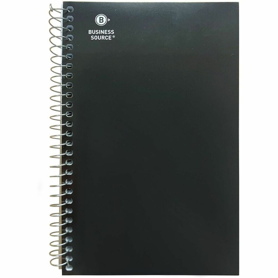 Business Source 3-Subject Wirebound Notebooks, 3 Subject(s), Wire Bound, Ruled Margin, 15 lb Basis Weight, 9 1/2" x 6" Sheet Size, White Paper, Paperboard Cover, Note Section, Durable, Micro Perforated, 4/Pack (BSN66414)