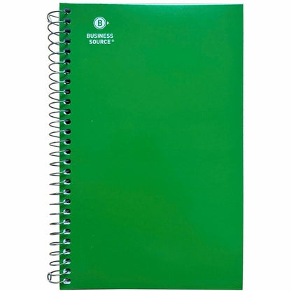 Business Source 3-Subject Wirebound Notebooks, 3 Subject(s), Wire Bound, Ruled Margin, 15 lb Basis Weight, 9 1/2" x 6" Sheet Size, White Paper, Paperboard Cover, Note Section, Durable, Micro Perforated, 4/Pack (BSN66414)