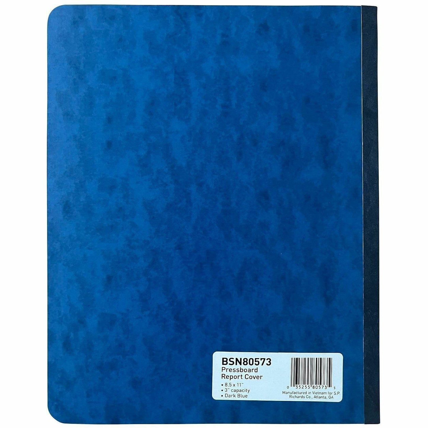 Business Source Letter Report Cover, 3" Folder Capacity, 8 1/2" x 11", Dark Blue, 0% Recycled, 25/Box, 4 Box/Carton (BSN80573CT)