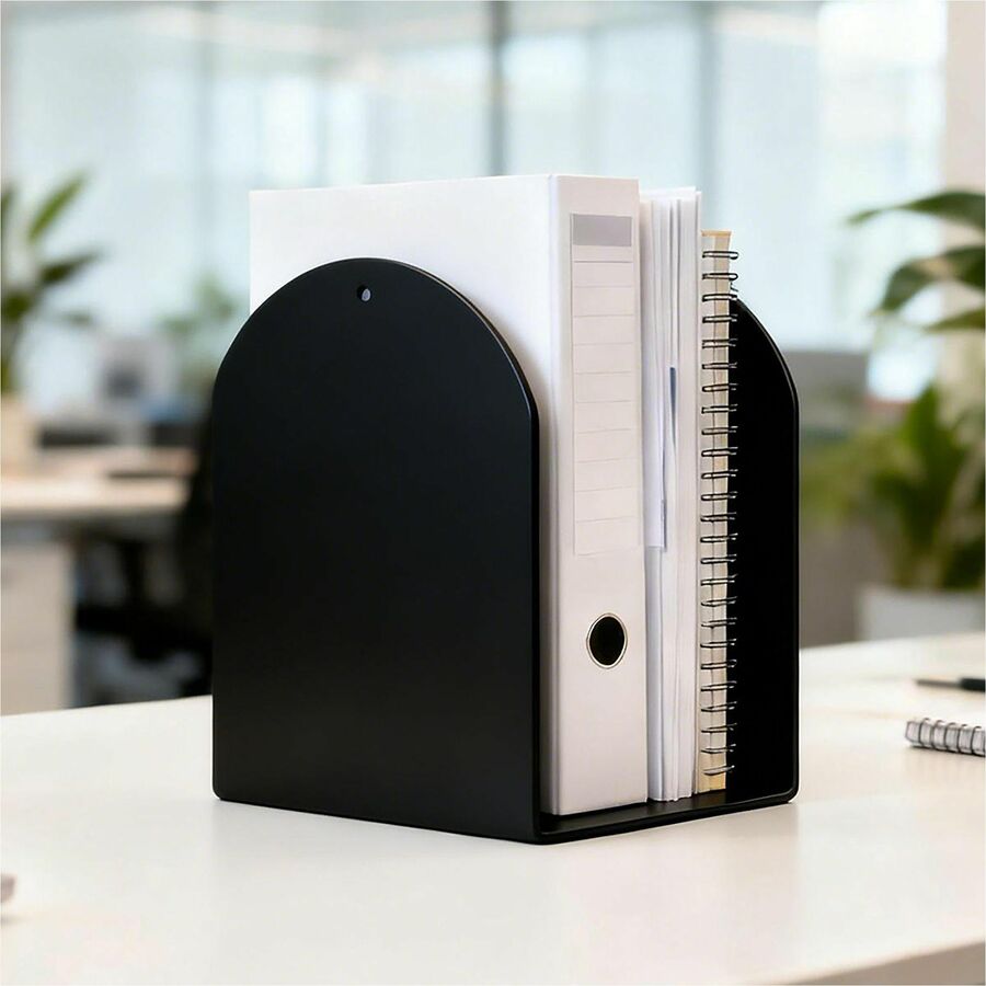 Business Source Steel Bookends, 7" Height, Magnetic, Black, 24/Carton (BSN54071CT)
