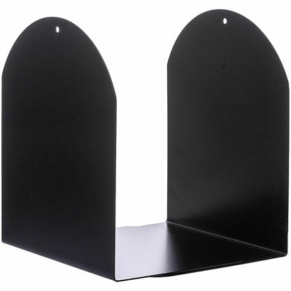 Business Source Steel Bookends, 7" Height, Magnetic, Black, 2/Pair (BSN54071)