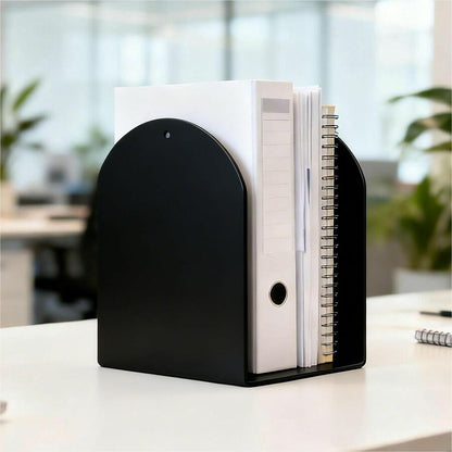 Business Source Steel Bookends, 7" Height, Magnetic, Black, 2/Pair (BSN54071)