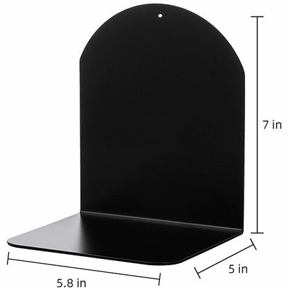 Business Source Steel Bookends, 7" Height, Magnetic, Black, 2/Pair (BSN54071)
