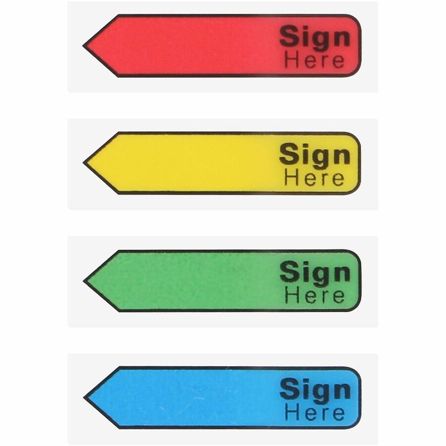 Business Source Sign Here Arrow Page Flags, 1/2" x 1 3/4", Multicolor, 120/Pack (BSN99011)