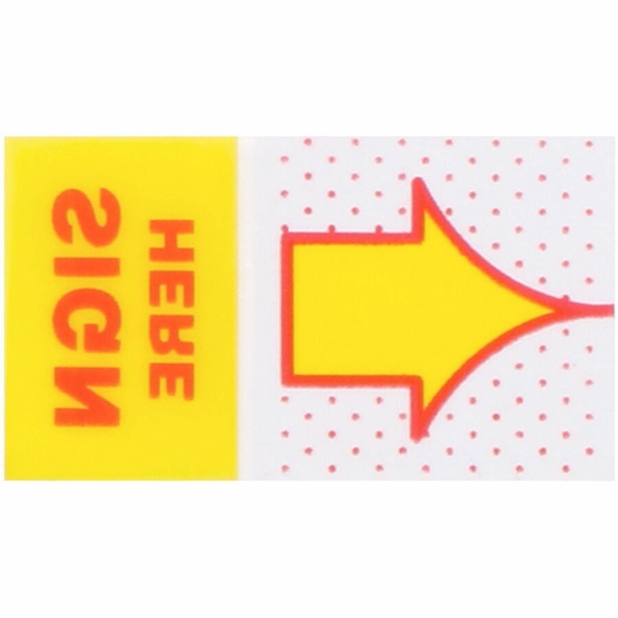 Business Source Sign Here Arrow Page Flags, 1" x 1 3/4", Yellow, 500/Pack (BSN99007)