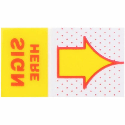 Business Source Sign Here Arrow Page Flags, 1" x 1 3/4", Yellow, 500/Pack (BSN99007)