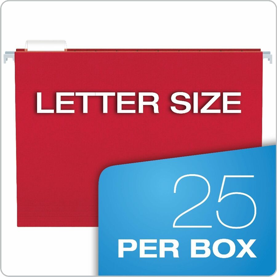 Business Source 1/5 Tab Cut Letter Hanging Folder, 8 1/2" x 11", 3/4" Expansion, 11 pt., Assorted, 25/Box (BSN34112)