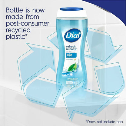 Dial Refresh & Renew Body Wash, Spring Water Scent, 16 fl oz, 6/Carton (DIA02653CT)