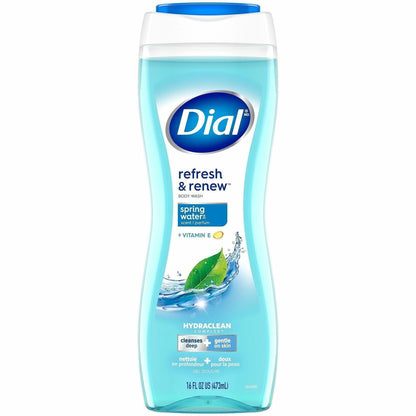 Dial Refresh & Renew Body Wash, Spring Water Scent, 16 fl oz, 6/Carton (DIA02653CT)