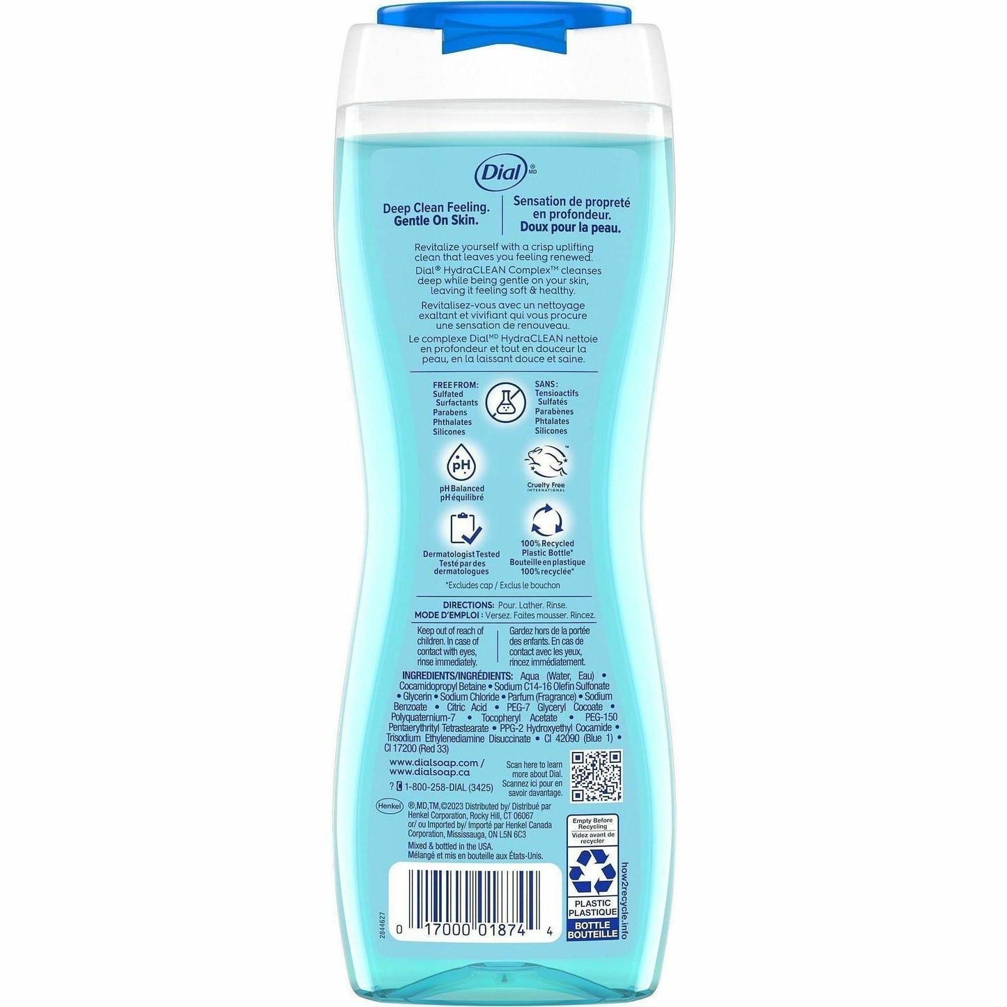 Dial Refresh & Renew Body Wash, Spring Water Scent, 16 fl oz (DIA02653EA)
