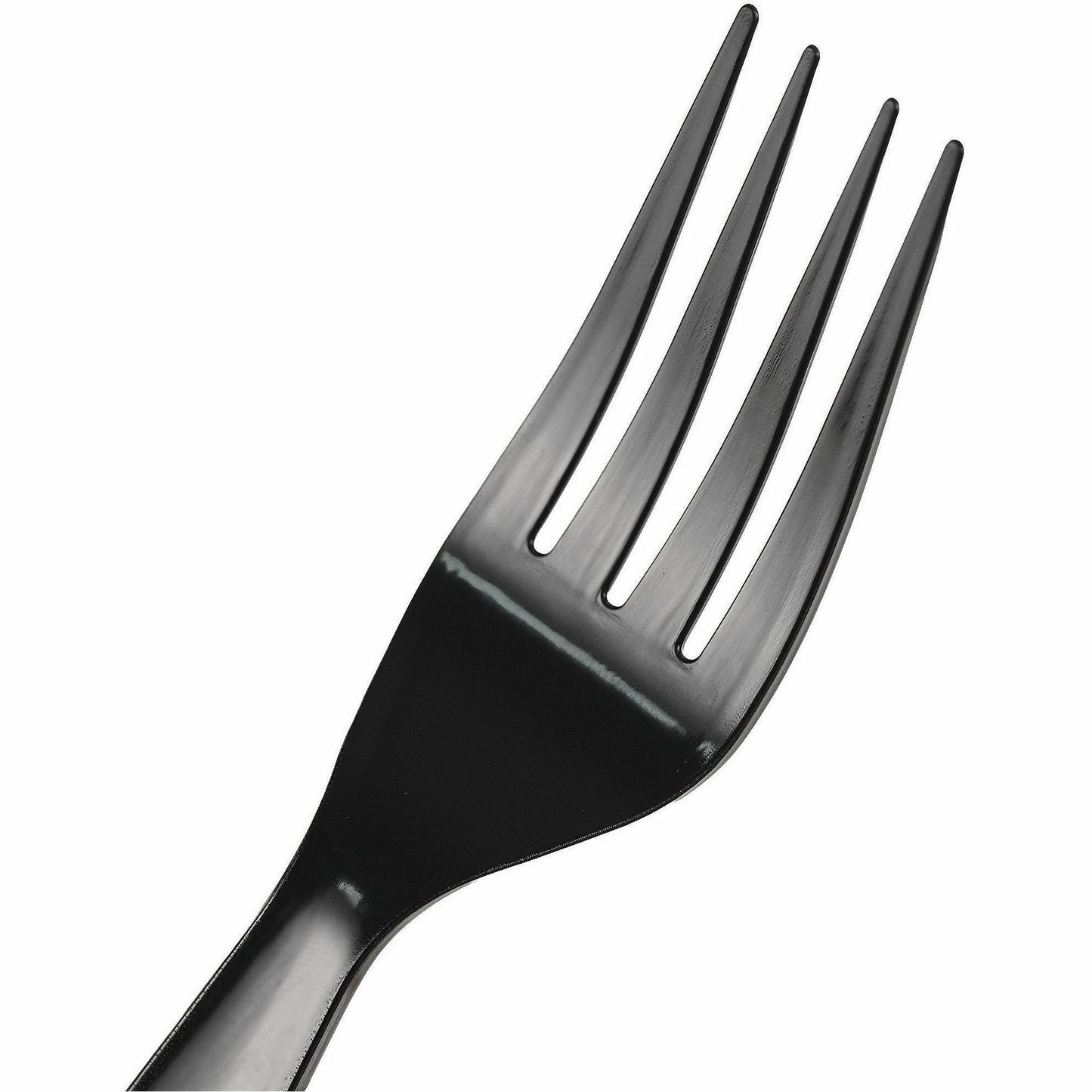 Genuine Joe Individually Wrapped Disposable Polystyrene Fork, Black, 1000/Carton (GJO30427)