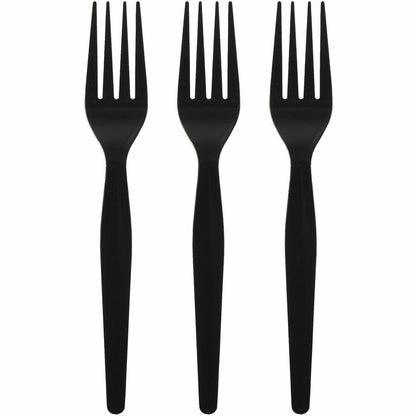 Genuine Joe Individually Wrapped Disposable Polystyrene Fork, Black, 1000/Carton (GJO30427)