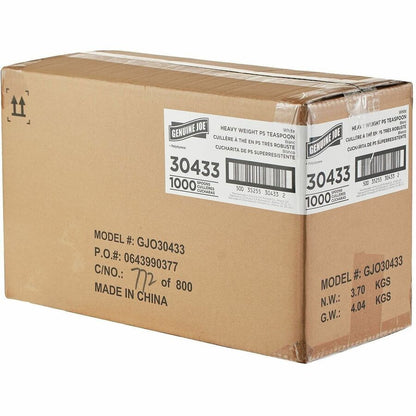 Genuine Joe Disposable Polystyrene Spoon, White, 1000/Carton (GJO30433)