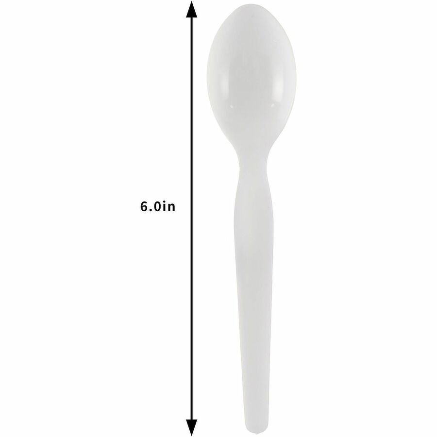 Genuine Joe Disposable Polystyrene Spoon, White, 1000/Carton (GJO30433)