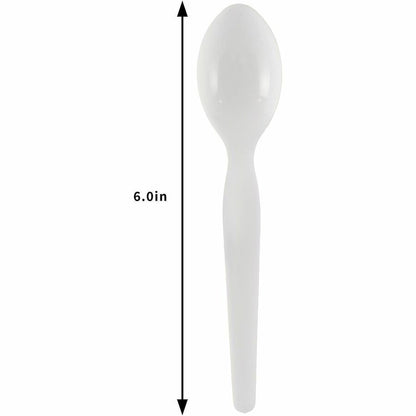 Genuine Joe Disposable Polystyrene Spoon, White, 1000/Carton (GJO30433)
