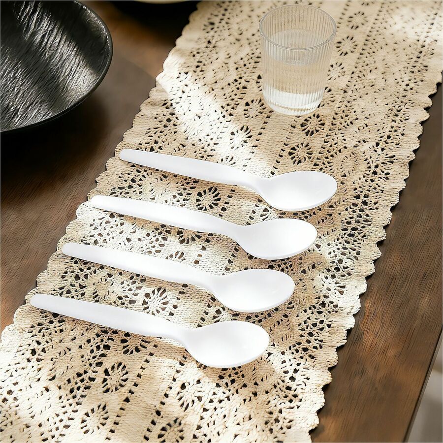 Genuine Joe Disposable Polystyrene Spoon, White, 1000/Carton (GJO30433)