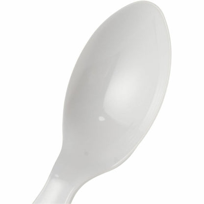 Genuine Joe Disposable Polystyrene Spoon, White, 1000/Carton (GJO30433)