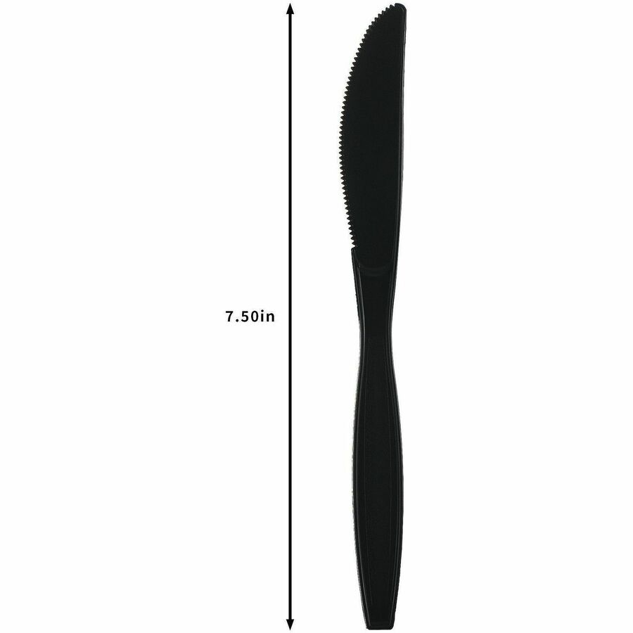 Genuine Joe Individually Warapped Heavy-Weight Polypropylene Knife, Black, 1000/Carton (GJO30412)