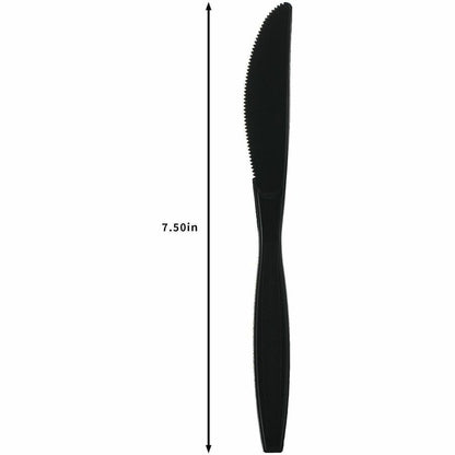 Genuine Joe Individually Warapped Heavy-Weight Polypropylene Knife, Black, 1000/Carton (GJO30412)