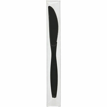 Genuine Joe Individually Warapped Heavy-Weight Polypropylene Knife, Black, 1000/Carton (GJO30412)