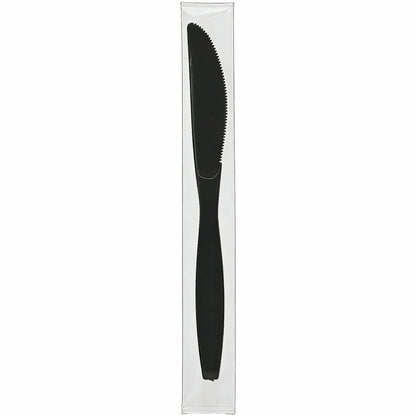 Genuine Joe Individually Warapped Heavy-Weight Polypropylene Knife, Black, 1000/Carton (GJO30412)