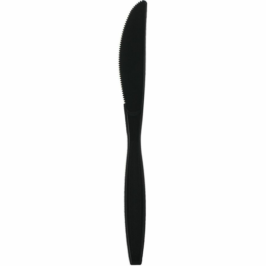 Genuine Joe Individually Warapped Heavy-Weight Polypropylene Knife, Black, 1000/Carton (GJO30412)