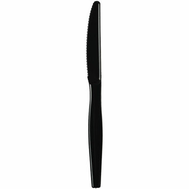 Genuine Joe Disposable Polystyrene Knife, Black, 1000/Carton (GJO30424)