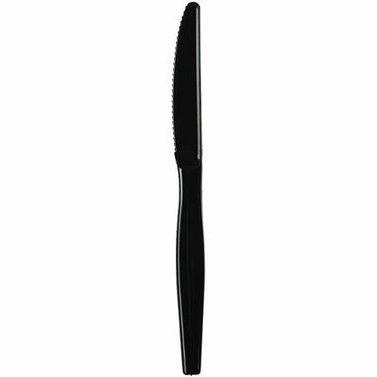 Genuine Joe Disposable Polystyrene Knife, Black, 1000/Carton (GJO30424)