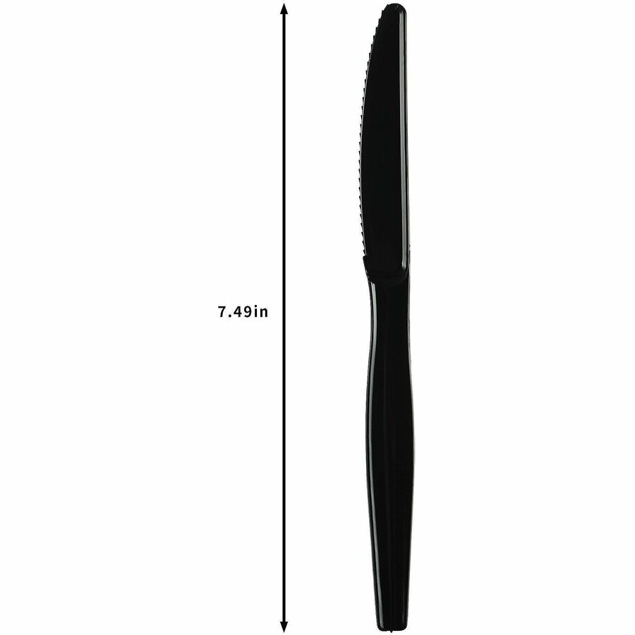 Genuine Joe Disposable Polystyrene Knife, Black, 1000/Carton (GJO30424)