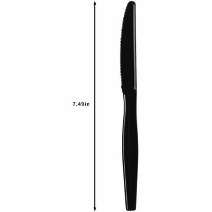 Genuine Joe Disposable Polystyrene Knife, Black, 1000/Carton (GJO30424)
