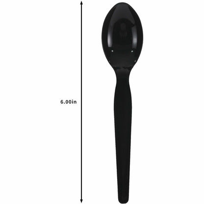 Genuine Joe Individually Wrapped Disposable Polystyrene Spoon, Black, 1000/Carton (GJO30429)