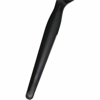 Genuine Joe Individually Wrapped Disposable Polystyrene Spoon, Black, 1000/Carton (GJO30429)
