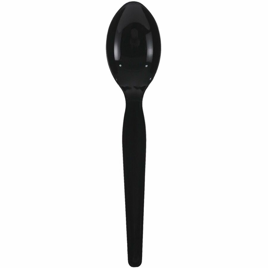 Genuine Joe Individually Wrapped Disposable Polystyrene Spoon, Black, 1000/Carton (GJO30429)
