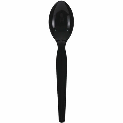 Genuine Joe Individually Wrapped Disposable Polystyrene Spoon, Black, 1000/Carton (GJO30429)