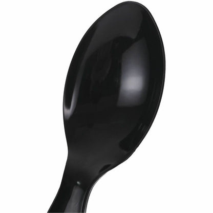 Genuine Joe Individually Wrapped Disposable Polystyrene Spoon, Black, 1000/Carton (GJO30429)