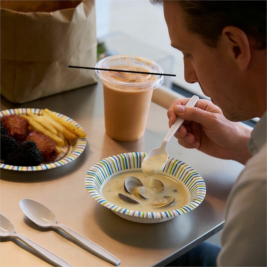 Genuine Joe Heavy-Weight Polypropylene Spoon, White, 1000/Carton (GJO30417)