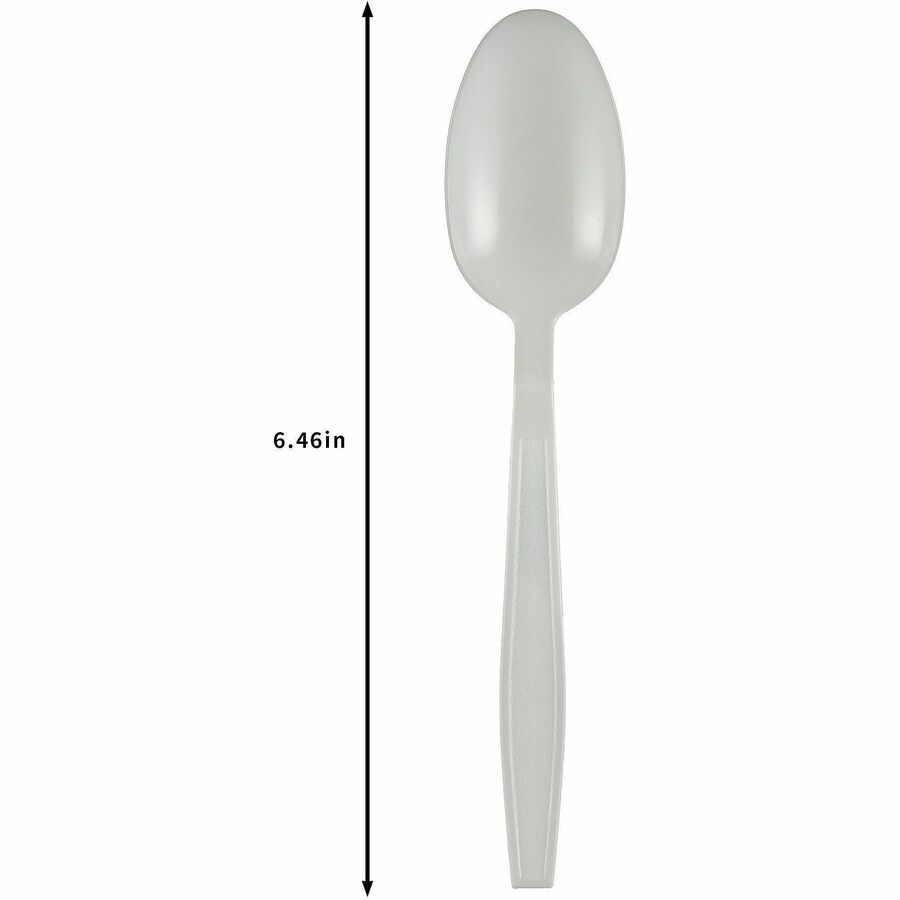 Genuine Joe Heavy-Weight Polypropylene Spoon, White, 1000/Carton (GJO30417)