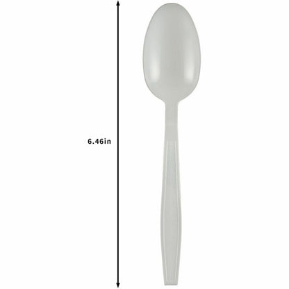 Genuine Joe Heavy-Weight Polypropylene Spoon, White, 1000/Carton (GJO30417)