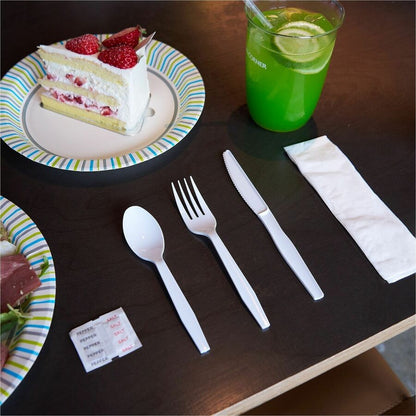 Genuine Joe 6-Piece Medium-Heavyweight Utensil Kit, White, 250 Kits/Carton (GJO58927)