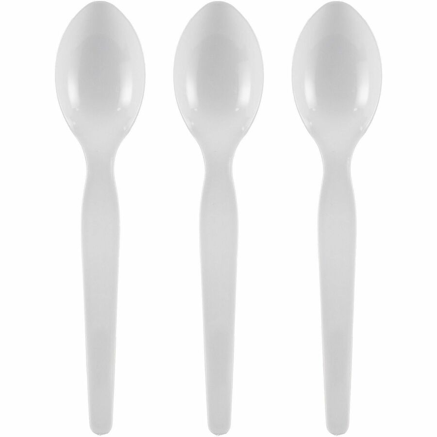 Genuine Joe Individually Wrapped Disposable Polystyrene Spoon, White, 1000/Carton (GJO30437)